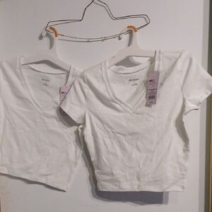 White V-Neck Women's Top